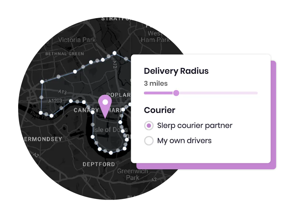 Delivery radius