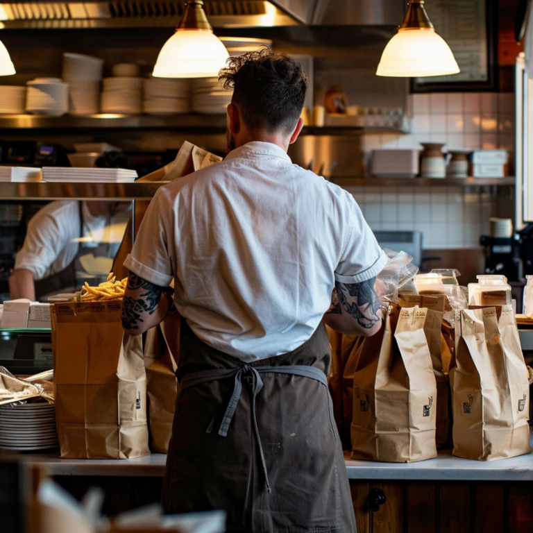 a man getting a food delivery ready for a deliveroo alternative