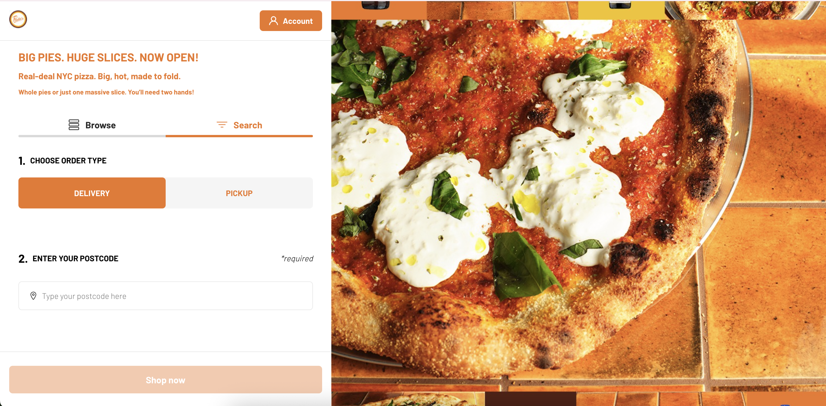 Paulie's — branded direct channel, screenshot 1