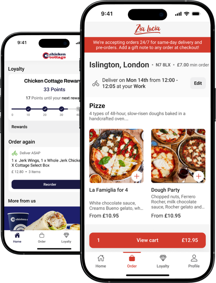 Example of Slerp mobile ordering experience