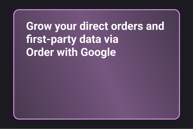 Order with Google playbook cover