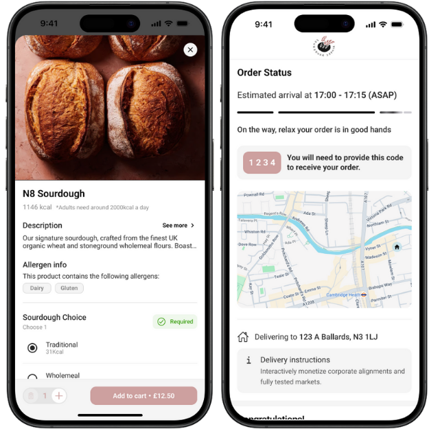 Branded checkout and ordering experience