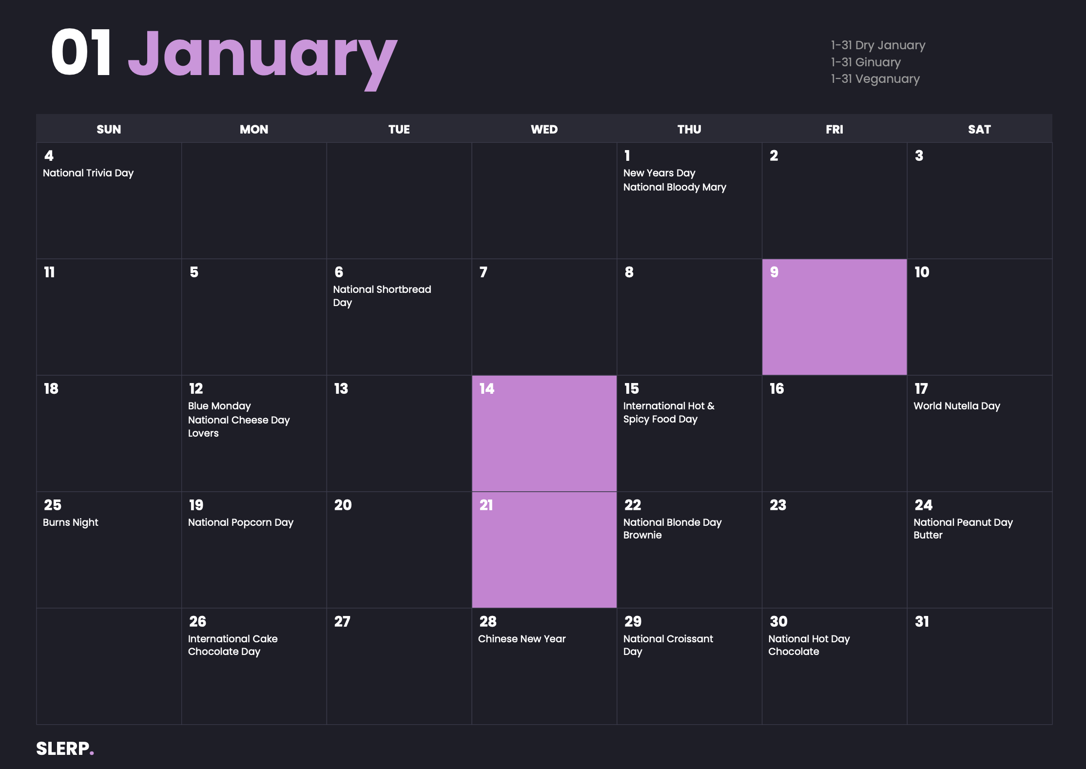 2026 restaurant marketing calendar with key hospitality dates and social media ideas