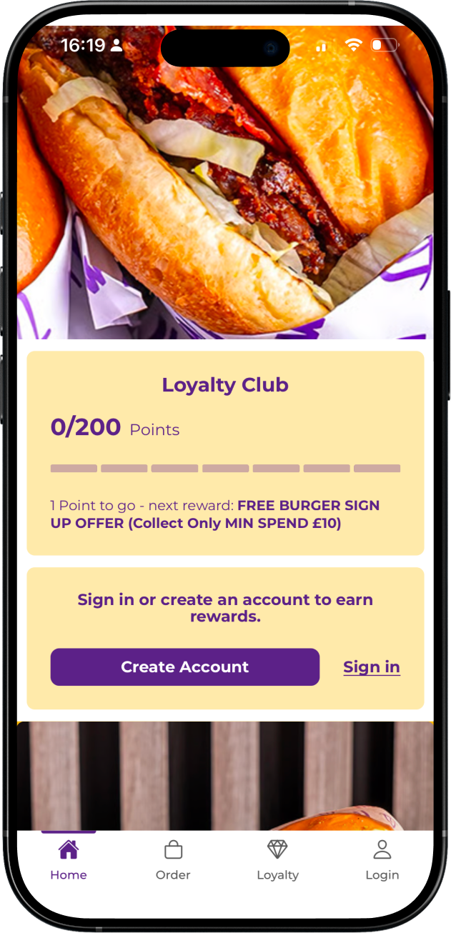 Umami branded ordering app on iPhone