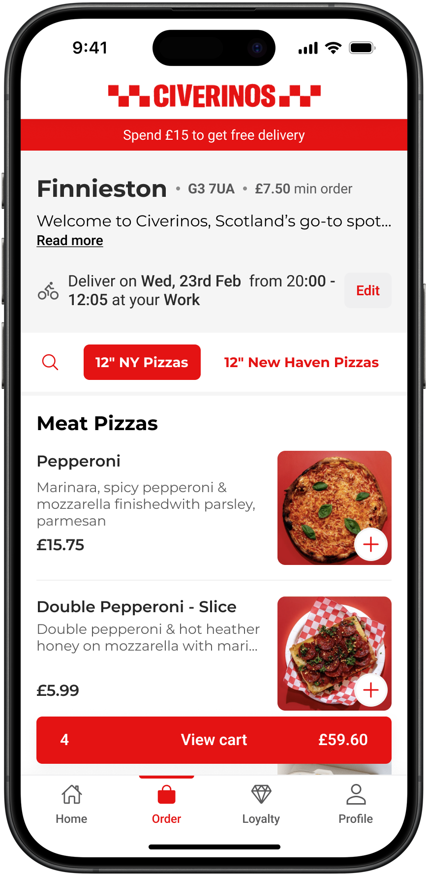 Slerp mobile ordering experience