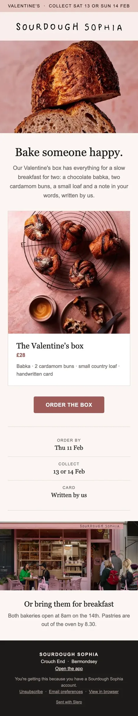 Sourdough Sophia Valentine’s email: the babka box